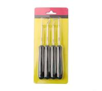 Lot de 4 outils de crochetage et de crochet de voiture en acier trempé avec crochets droits, 90° et coudés pour extracteur d'anneau, séparation de fils et retrait de fusible (B)