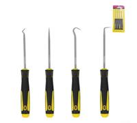 Lot de 4 outils de crochetage et de crochet de voiture pour mécanicien, extracteur de joint d'huile avec tiges en acier trempé et poignée en plastique, outils à main de 160 mm pour