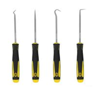 Lot de 4 outils de crochetage et de crochet pour enlever les joints d'étanchéité de voiture - Tige en acier trempé de 160 mm avec crochets droits coudés 45° 90° 135°