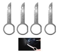 Lot de 4 outils de démontage d'autoradio - Outil de déverrouillage radio - Compatible avec VW pour Ford et Mercedes - Outil de déverrouillage