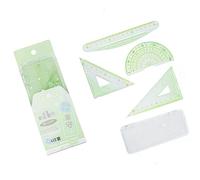 Lot de 4 outils de géométrie scolaire avec règle droite, rapporteur de mathématiques, règles de rédaction géométriques, règles sûres