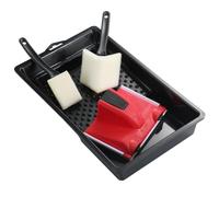 Lot de 4 outils de peinture pour bordure de peinture, outil de bordure, avec garniture et tampon de réparation, accessoire de peinture murale