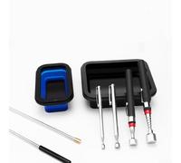 Lot de 4 outils de ramassage magnétiques avec design télescopique extensible et aimant flexible pour récupérer de petites pièces métalliques dans des espaces confinés (bleu, petit)