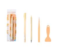 Lot de 4 outils de scrapbooking avec applicateur de colle, stylo à pointe en céramique, spatule et pince à épiler pour scrapbooking, artisanat, pince à épiler en céramique