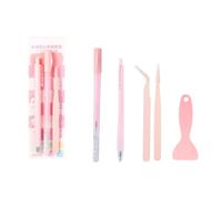 Lot de 4 outils de scrapbooking avec applicateur de colle, stylo à pointe en céramique, spatule et pince à épiler pour scrapbooking, artisanat, pince à épiler en céramique