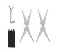 Lot de 4 outils magnétiques œil de chat comprenant 1 aimant cylindrique, 2 plaques en fer effet œil de chat français en forme de ciseau, 1 support en métal en forme de cœur pour maison, salon, studio