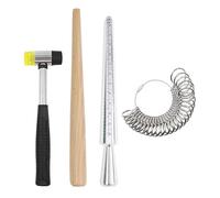 Lot de 4 outils professionnels pour mesurer la taille des anneaux, kit d'outils de détermination de la circonférence, jauge de taille de haute qualité, outils de mesure de taille confortables