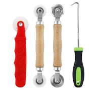 Lot de 4 outils rétractables pour passepoil - Pour moustiquaire - Enrouleur pour passepoil - Double roue - Enrouleur d'étanchéité pour fenêtre