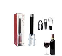Lot de 4 ouvre-bouteilles de vin - Kit de pression d'air de 4 pièces, ouvre-bouteille manuel avec coupe-aérateur, bec verseur | Idéal pour la maison, bar, pique-nique en plein air, accessoire pour