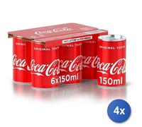 Lot de 4 Pack Coca Cola Canette Ml 150X6 Mini