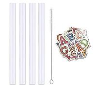 Lot de 4 pailles de rechange pour bouteilles d'eau en plastique CamelBak Eddy de 708,7 g, sans BPA, pailles réutilisables pour bouteilles Camelbak avec pailles - Brosse de nettoyage incluse (708,7 g)