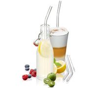 Lot de 4 pailles en verre future, 23 cm transparent, goupillon inclus Gefu