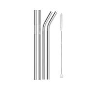 Lot de 4 pailles métalliques réutilisables 6 x 130/160 mm en acier inoxydable 304 avec goupillon(6x160mm Mixed)