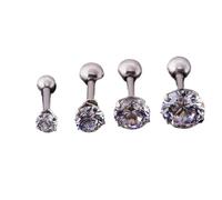 Lot de 4 paires boucles d'oreilles à tige en faux diamant, élégantes et étincelantes - Acier for le glamour tous les jours occasions spéciales Pour Plusieurs Piercings(3-6mm Steel)