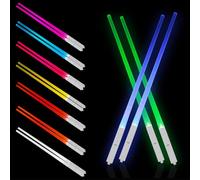 Lot de 4 paires de baguettes lumineuses Star Wars avec 9 modes de couleur, réutilisables, sans BPA, pour dîners de cuisine, fêtes à sushi