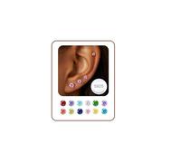 Lot de 4 paires de boucles d'oreilles à tige en argent sterling S925 hypoallergénique et délicat avec pierre de naissance en cristal et oxyde de zirconium pour anniversaire, Noël, Saint-Valentin