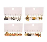 Lot de 4 paires de boucles d'oreilles élégantes pour Halloween - Accessoire unique - Ornement de boules de bal masqué