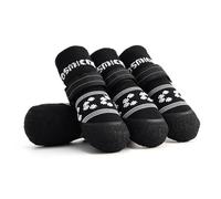 Lot de 4 paires de chaussettes antidérapantes pour chien - Pour une bonne adhérence - Pour un sol lisse et dur - Empêche les pattes de glisser - Chaussures de protection pour chien