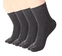 Lot de 4 paires de chaussettes de course à pied à cinq doigts en coton pour femme, Black/4 Pairs Abl2, taille unique