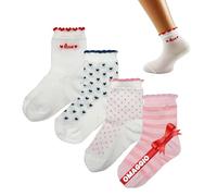 Lot de 4 paires de chaussettes d'été en coton léger pour fille 0/6 mois - 6/12 mois - 12/18 mois - Fabriquées en Italie (FR/ES, Âge, 12 mois, 18 mois, Fantasy-ASS 1)