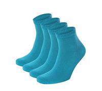Lot de 4 paires de chaussettes diabétiques en bambou pour homme et femme - Coupe ample - Extensibles - Bout sans couture - Taille 37-40, bleu pétrole, ^