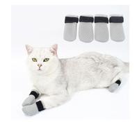 Lot De 4 Paires De Chaussettes Souples Anti-Rayures Pour Chaussures D'animaux De Compagnie Gris S