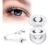Lot de 4 paires de cils magnétiques avec applicateur, sans colle ou eye-liner, réutilisables, magnétiques, faciles à porter et à enlever (style 4A)