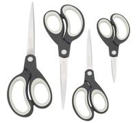Lot de 4 paires de ciseaux - Différentes tailles - Lames acier - Poignées souple