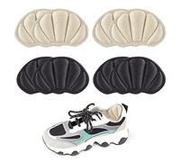 Lot de 4 paires de coussinets de talon, coussinets de talon, coussinets antidérapants pour chaussures trop grands, coussinets antidérapants pour chaussures de sport pour homme et femme (beige + noir)