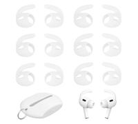 Lot de 4 paires de crochets d'oreille pour AirPods Pro 2, en silicone antidérapant avec pochette de rangement pour l'exercice, la course, le sport et l'entraînement, accessoires confortables et