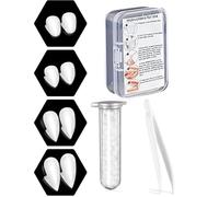Lot de 4 paires de dents de vampire - 4 tailles - Pour Halloween, cosplay, fausses attrapes de vampire - Avec 1 tube de colle à dents - Pour fête, cosplay, Halloween, Demon, Witch