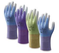 Lot de 4 paires de gants de jardinage Showa Floreo 370 - Avec revêtement en nitrile résistant, L, 1