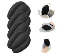 Lot de 4 paires de grands coussinets de langue en feutre antidérapants et réutilisables pour chaussures lâches (noir, taille unique)