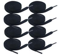 Lot de 4 paires de lacets plats noirs pour chaussures de sport, chaussures de marche, chaussures de travail, bottes de randonnée, bottes de sécurité, lacets de rechange épais de 8 mm de large, Noir ,