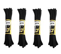 Lot de 4 paires de lacets solides pour bottes de travail et randonnée Noir 140 cm, Noir , Taille unique