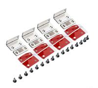 Lot de 4 paires de loquets magnétiques pour portes d'armoire, armoire, tiroir, avec gâche en forme de L pour portes ultra fines, coussinets et vis pour un montage facile (argenté)