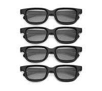 Lot de 4 paires de lunettes 3D passives polarisées pour téléviseurs 3D, cinémas 3D, jeux vidéo 3D et cadres TV.