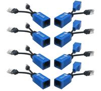 Lot de 4 paires de répartiteurs Ethernet PoE, kits de partage de câbles RJ45, combiné Cat5 2 en 1 pour 8 caméras IP de sécurité NVR
