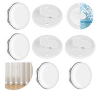 Lot de 4 paires de rideaux de douche magnétiques - Coupe-vent - Avec 4 clips de rideau de douche autocollants - Avec boîte de rangement - Pour rideaux de douche