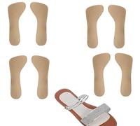 Lot de 4 paires de semelles antidérapantes pour femme - 18,5 cm - Coussin autocollant pour talons hauts et semelles souples pour sandales, absorption des chocs et contrôle de la transpiration