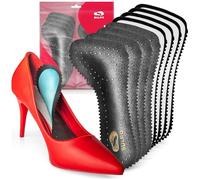 Lot de 4 paires de semelles intérieures en cuir SULPO pour chaussures à talons - Moulé en EVA absorbant les chocs Noir Taille 35-36