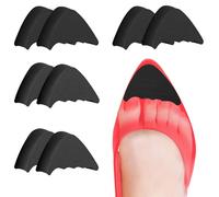 Lot de 4 paires de semelles intérieures unisexes pour chaussures trop grandes - Pour chaussures lâches - Talon haut - Soulagement de la douleur au pied pour femmes et filles - Noir
