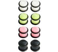 Lot de 4 paires d'écarteurs d'oreille solides en acrylique avec anneau torique - Hypoallergénique - Kit de plugs rigides en plastique - Pour homme et femme, 12 mm(1/2"), Acrylique, Pas de gemme