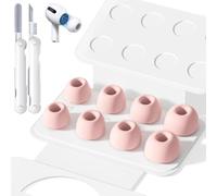 Lot de 4 paires d'embouts de rechange pour Airpods Pro 1/2 avec trou pour la réduction du bruit, bouchons d'oreilles en silicone pour Airpods Pro avec kit de nettoyage et boîte de rangement portable