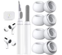 Lot de 4 Paires d'embouts de Rechange pour AirPods Pro 2e/1ère génération, Trou de réduction du Bruit avec écran Anti-poussière intégré, avec Stylo de Nettoyage en Silicone pour boîtier de Charge