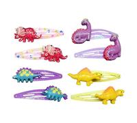 Lot de 4 paires d'épingles à cheveux dinosaures pour filles - Pinces à cheveux à paillettes - Accessoires de cheveux d'animaux