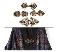 Lot de 4 paires fermoirs décoratifs for cardigan, cape ou à fleurs tourbillonnantes, coudre sur crochets et œillets Pour Châles, Pulls, Cardigans(Color 15)