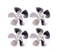Lot de 4 pales de ventilateur de réfrigérateur en aluminium pour systèmes de refroidissement, feuilles de moteur style aspiration avec ouverture de 6,9 mm, pièces de rechange pour unités CVC, 150 mm à