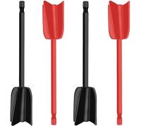 Lot de 4 palettes mélangeuses en résine époxy rouge et noire pour perceuses de 6,35 mm pour un mélange puissant, mélangeur de peinture réutilisable, agitateur de peinture pour mélanger la peinture en