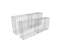 Lot de 4 Paniers de Gabions Argentés en Acier Galvanisé 100 x 95 x 30cm